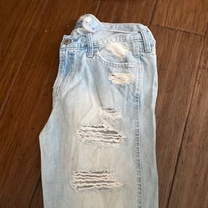 Hollister alight Blue Ripped Boyfriend Jeans